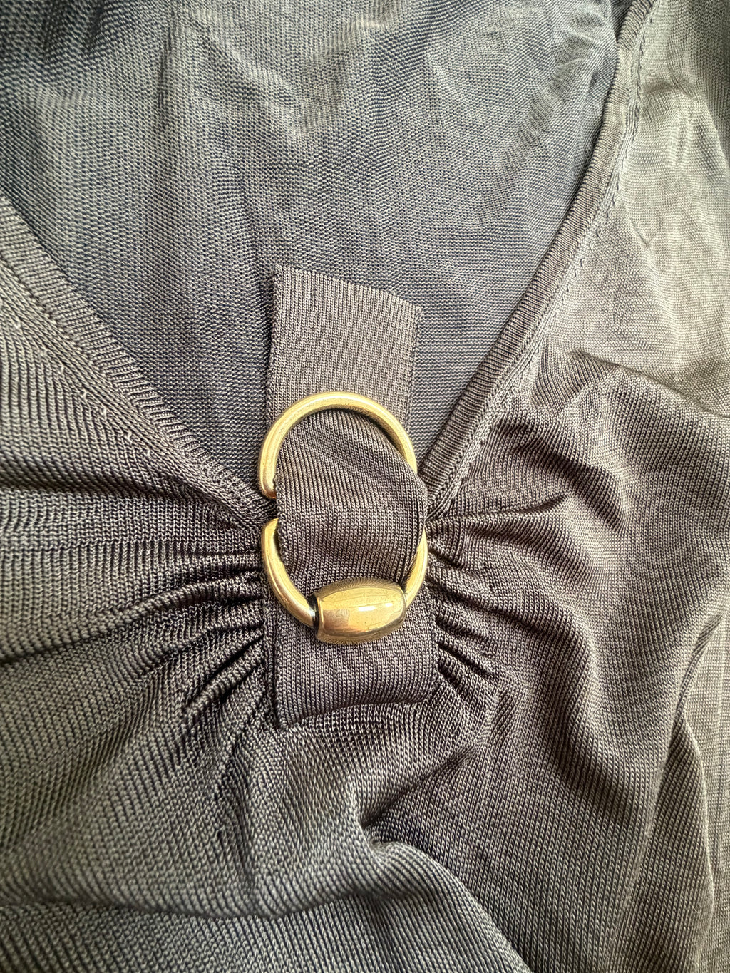 Gucci SS08 D-Ring Ruched Viscose Knit Top - XS