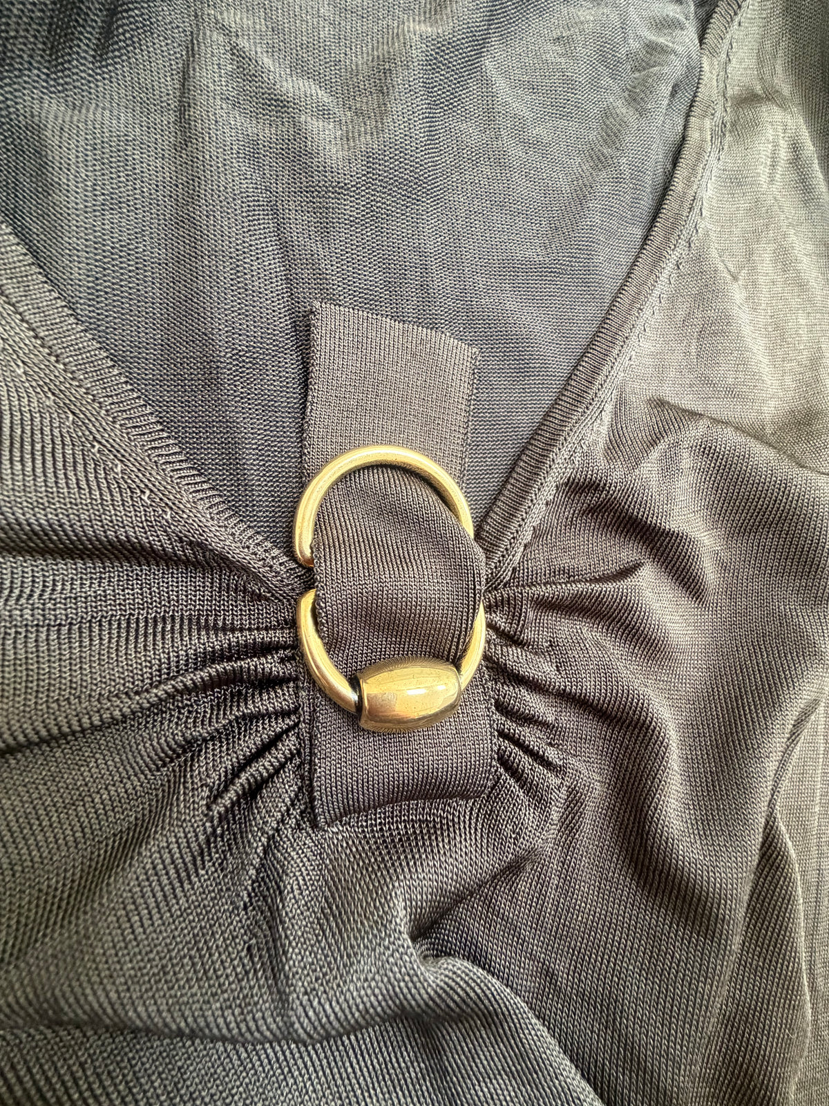 Gucci SS08 D-Ring Ruched Viscose Knit Top - XS