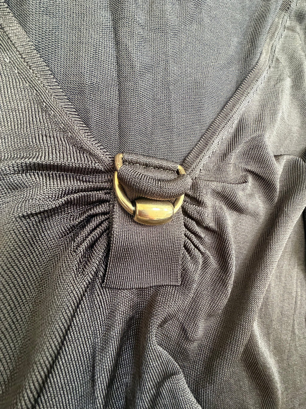 Gucci SS08 D-Ring Ruched Viscose Knit Top - XS