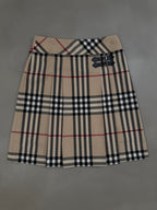 Burberry Vintage Check Buckled Kilt Skirt - M