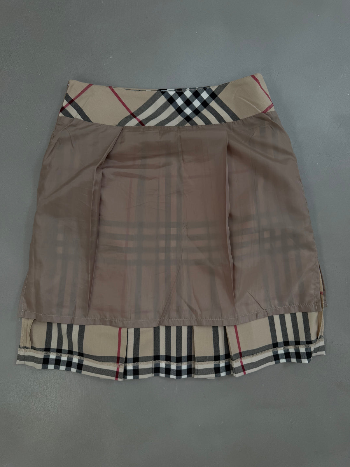 Burberry Vintage Check Buckled Kilt Skirt - M