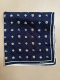 Burberry Heraldic Crest & Equestrian Knight Silk Scarf Pocket Square