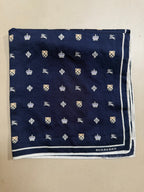 Burberry Heraldic Crest & Equestrian Knight Silk Scarf Pocket Square