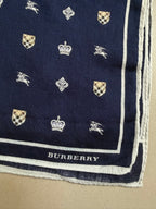 Burberry Heraldic Crest & Equestrian Knight Silk Scarf Pocket Square