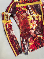 Jean Paul Gaultier Sacred Floral & Renaissance Mesh Powernet Top - S