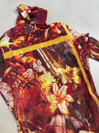 Jean Paul Gaultier Sacred Floral & Renaissance Mesh Powernet Top - S