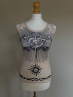 Jean Paul Gaultier "Safe Sex Forever" SS96 Tattoo Mesh Tank Top - S