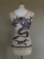 Jean Paul Gaultier "Safe Sex Forever" SS96 Tattoo Mesh Tank Top - S