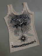 Jean Paul Gaultier "Safe Sex Forever" SS96 Tattoo Mesh Tank Top - S