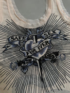 Jean Paul Gaultier "Safe Sex Forever" SS96 Tattoo Mesh Tank Top - S