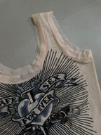 Jean Paul Gaultier "Safe Sex Forever" SS96 Tattoo Mesh Tank Top - S