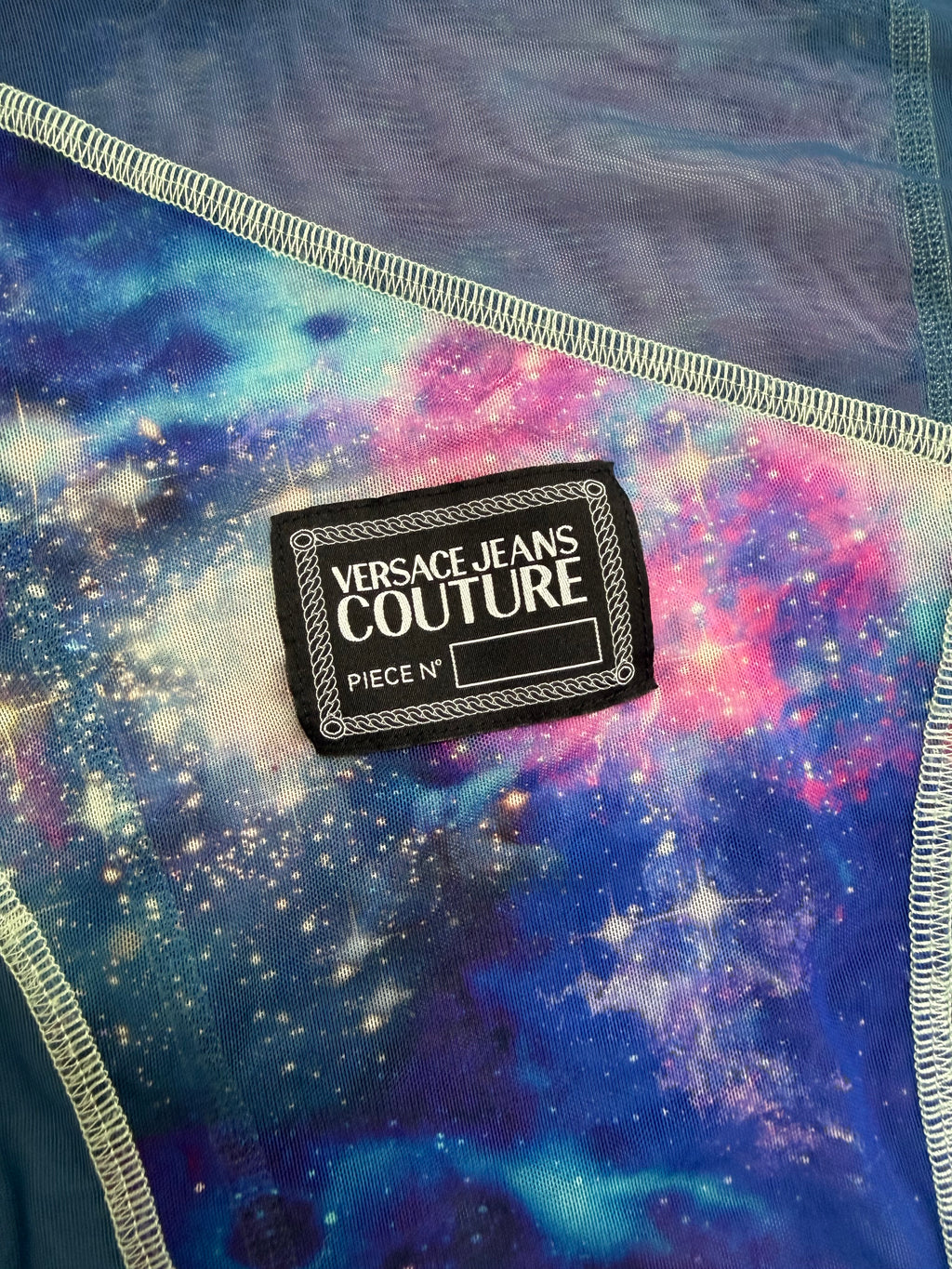 Versace Jeans Couture Galaxy Space Print Tulle Mesh Top - XS