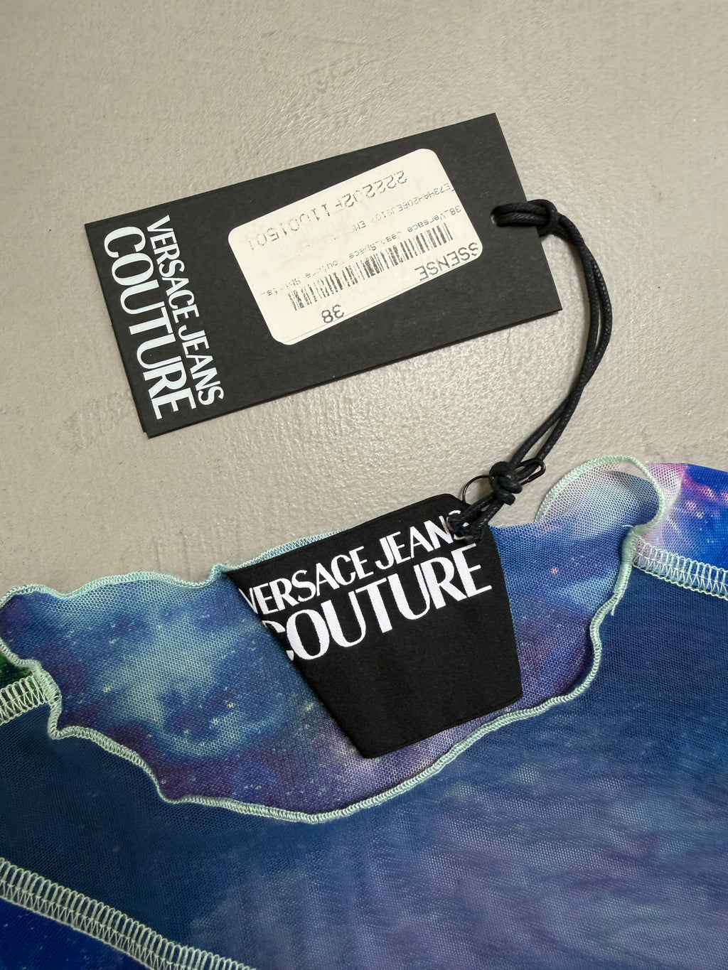 Versace Jeans Couture Galaxy Space Print Tulle Mesh Top - XS