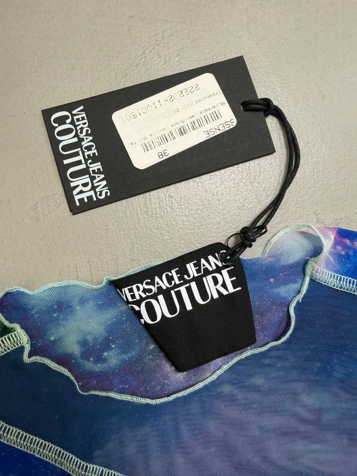 Versace Jeans Couture Galaxy Space Print Tulle Mesh Top - XS