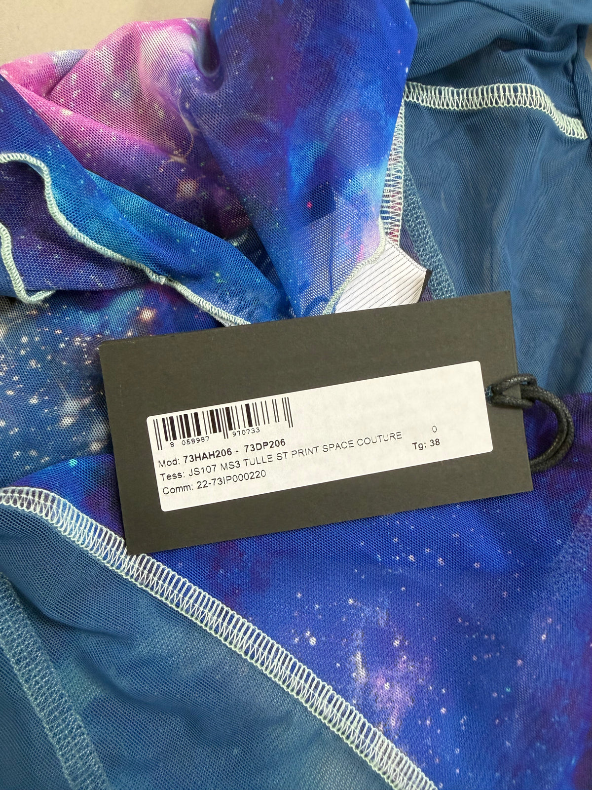 Versace Jeans Couture Galaxy Space Print Tulle Mesh Top - XS