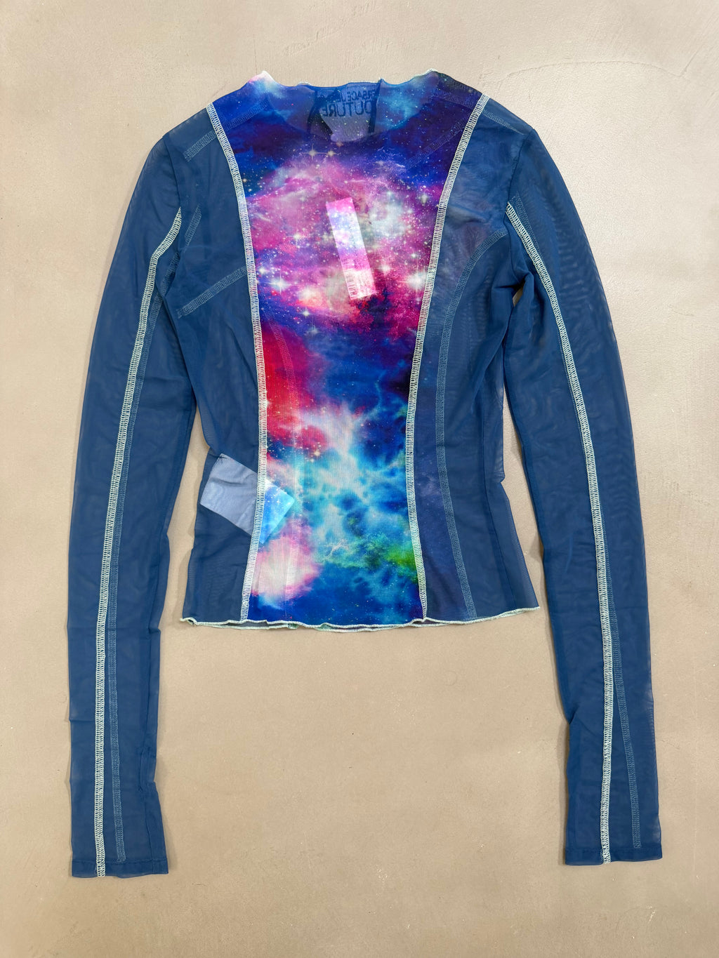 Versace Jeans Couture Galaxy Space Print Tulle Mesh Top - XS