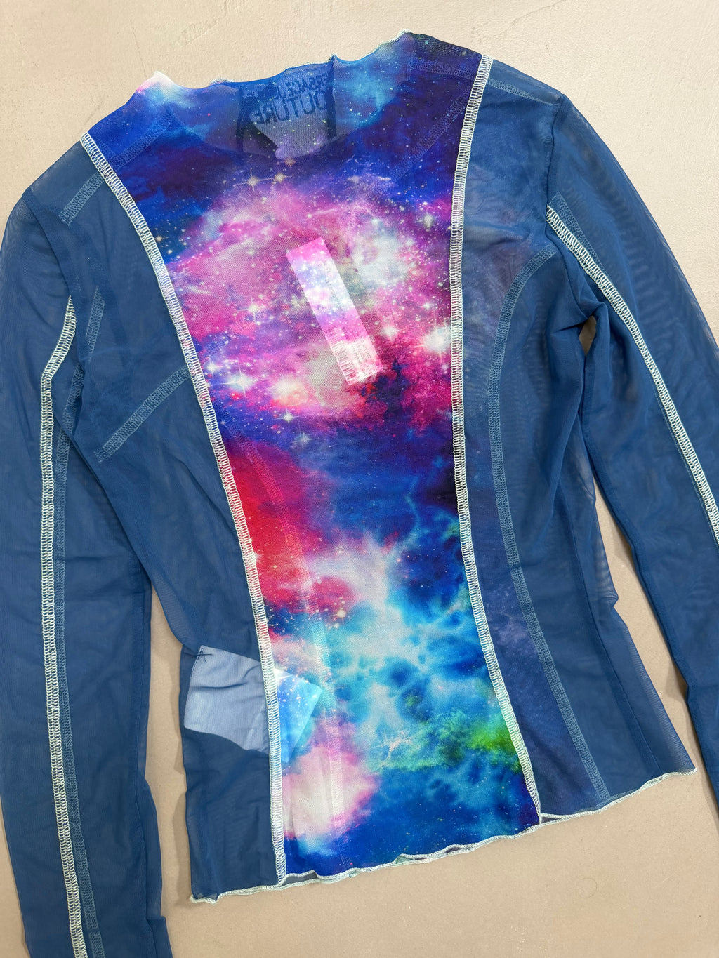 Versace Jeans Couture Galaxy Space Print Tulle Mesh Top - XS