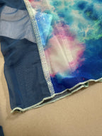 Versace Jeans Couture Galaxy Space Print Tulle Mesh Top - XS