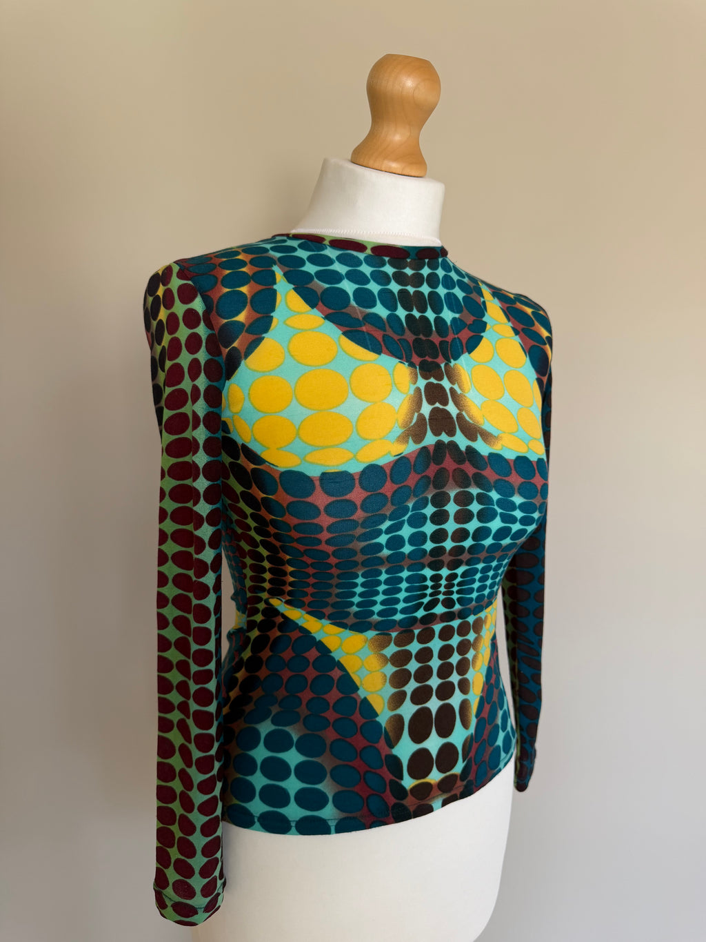 Jean Paul Gaultier SS1996 "Cyberdot" Powermesh Bikini Top - S