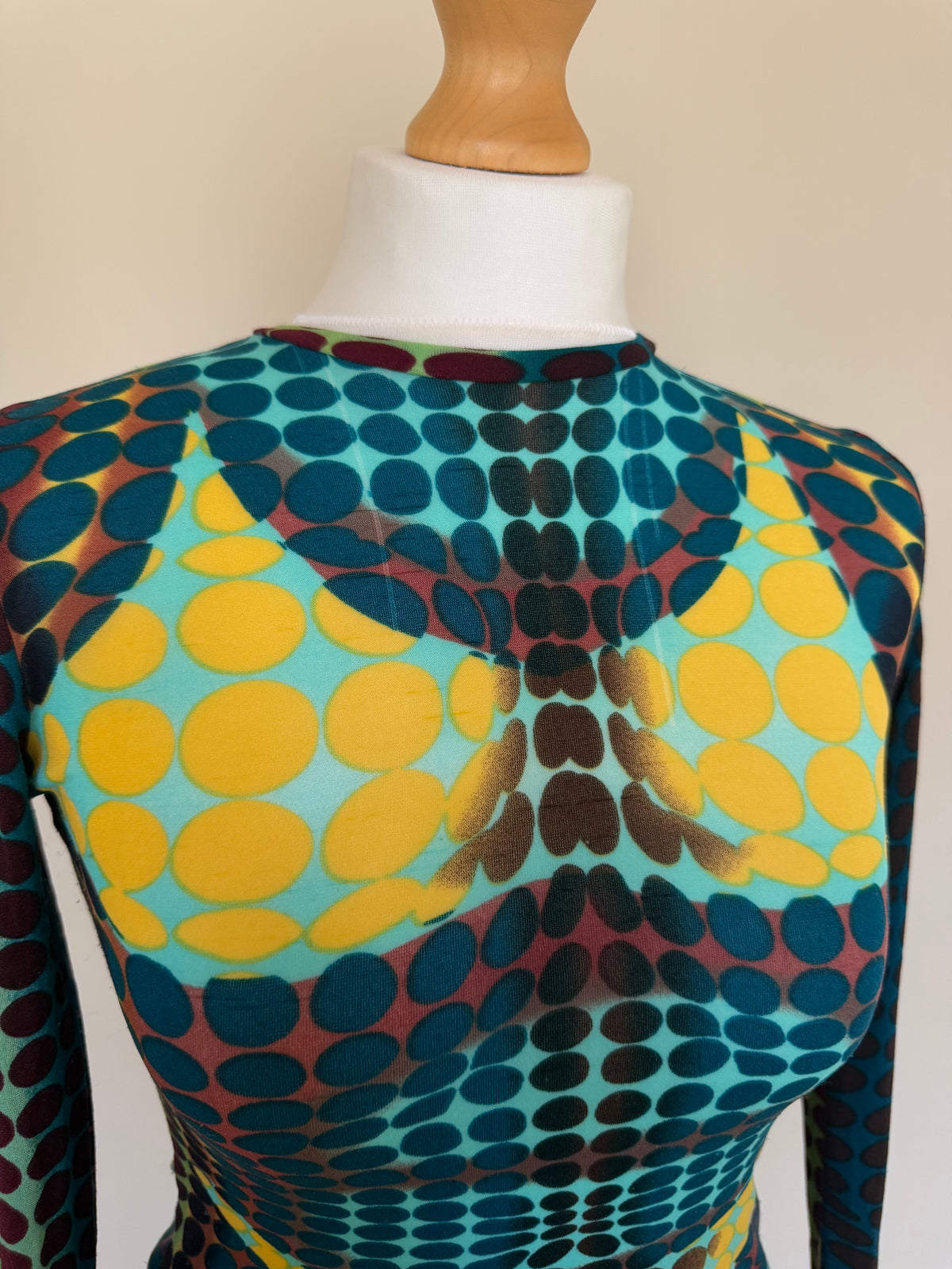 Jean Paul Gaultier SS1996 "Cyberdot" Powermesh Bikini Top - S