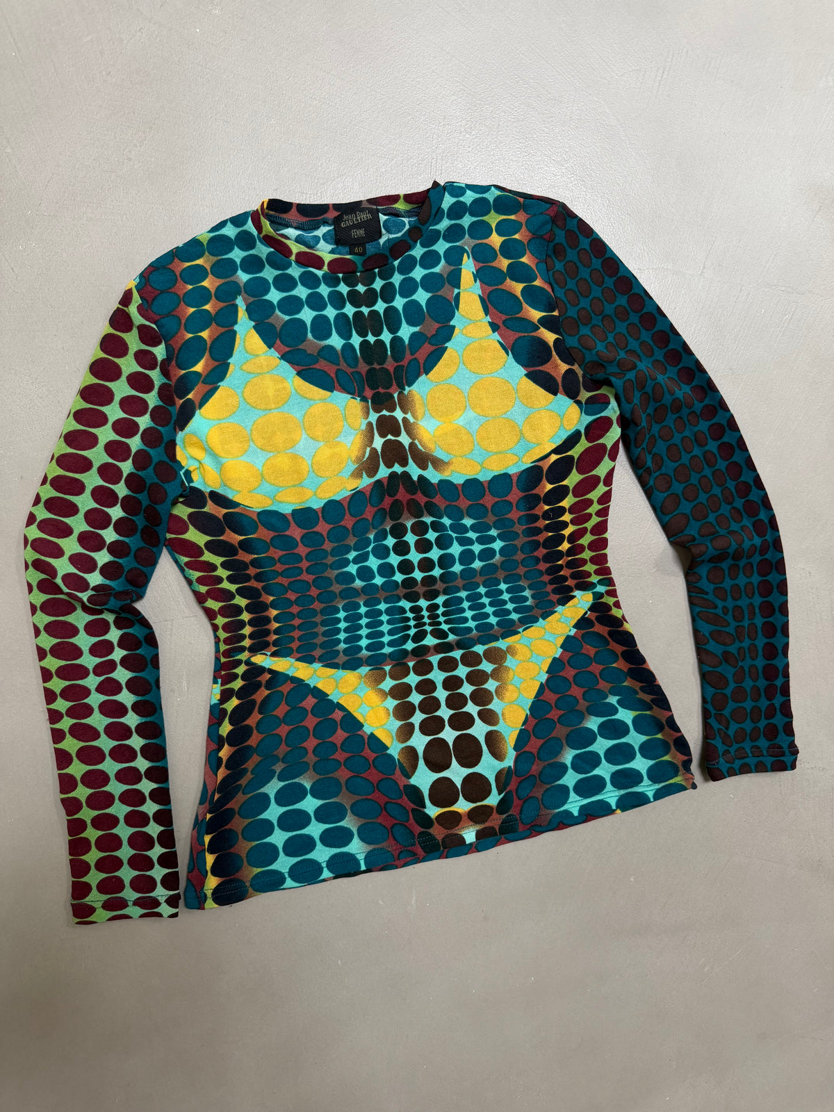 Jean Paul Gaultier SS1996 "Cyberdot" Powermesh Bikini Top - S