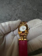 Gucci Vintage Gold 6300L Horsebit Pink Ladies Watch Set