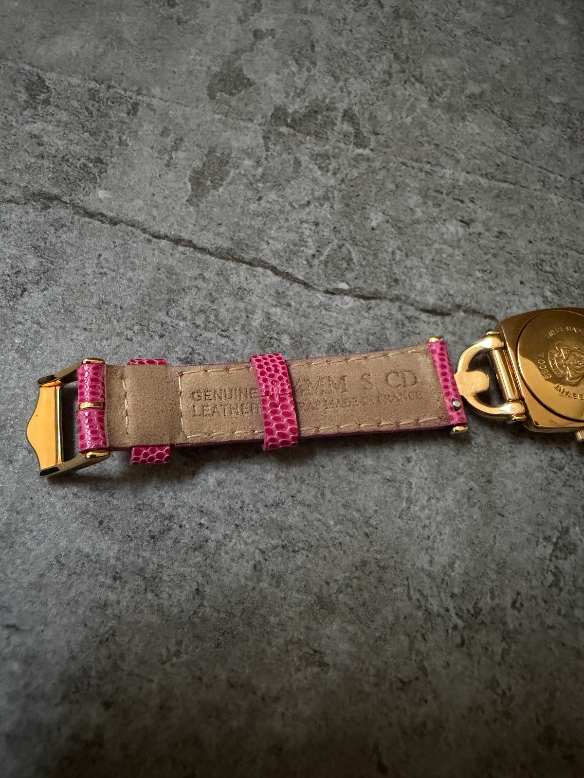 Gucci Vintage Gold 6300L Horsebit Pink Ladies Watch Set