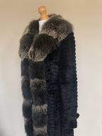 Monica Rea Italian Full Length Rabbit Fox Fur Coat - M-L