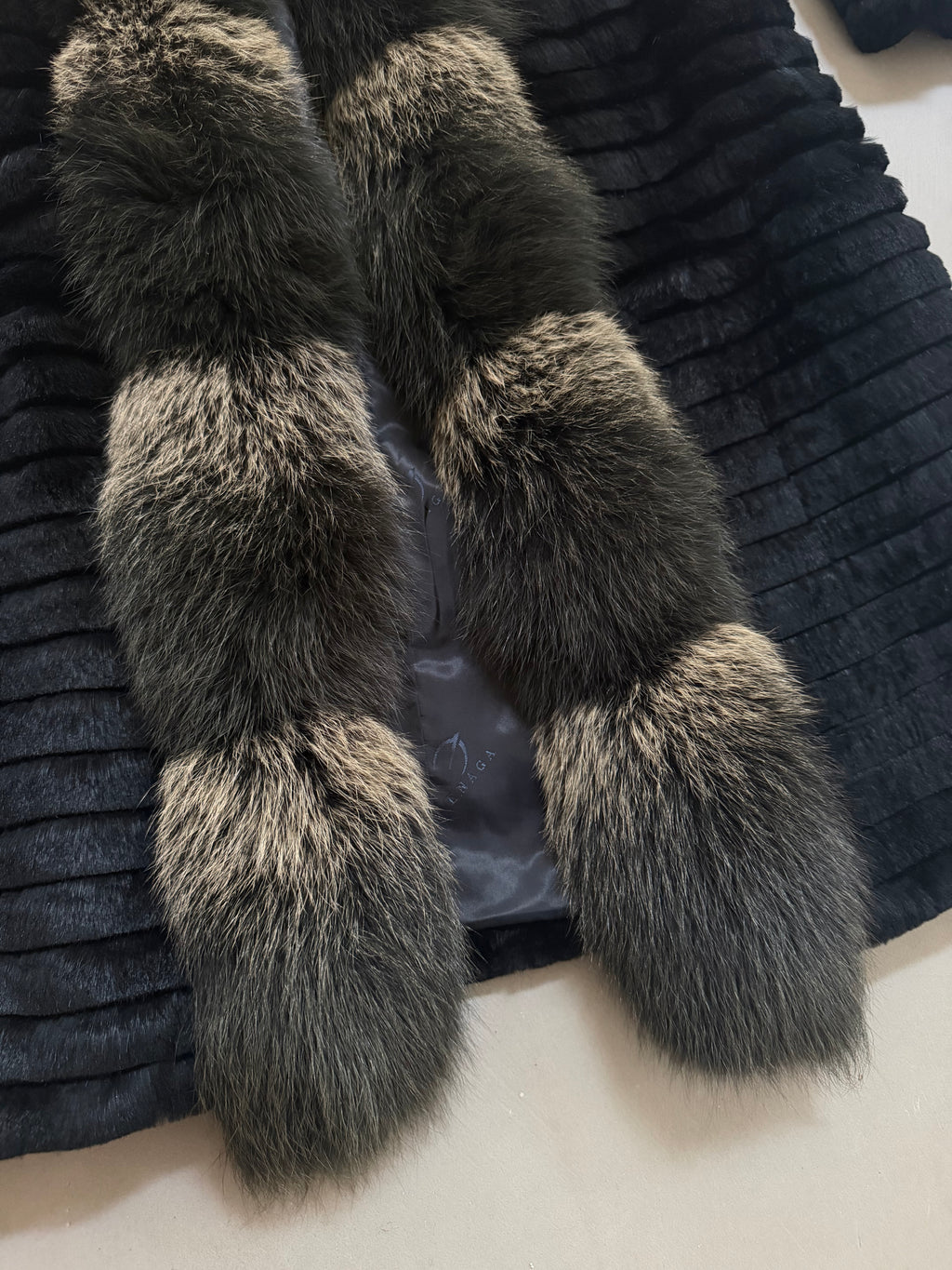 Monica Rea Italian Full Length Rabbit Fox Fur Coat - M-L