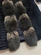 Monica Rea Italian Full Length Rabbit Fox Fur Coat - M-L