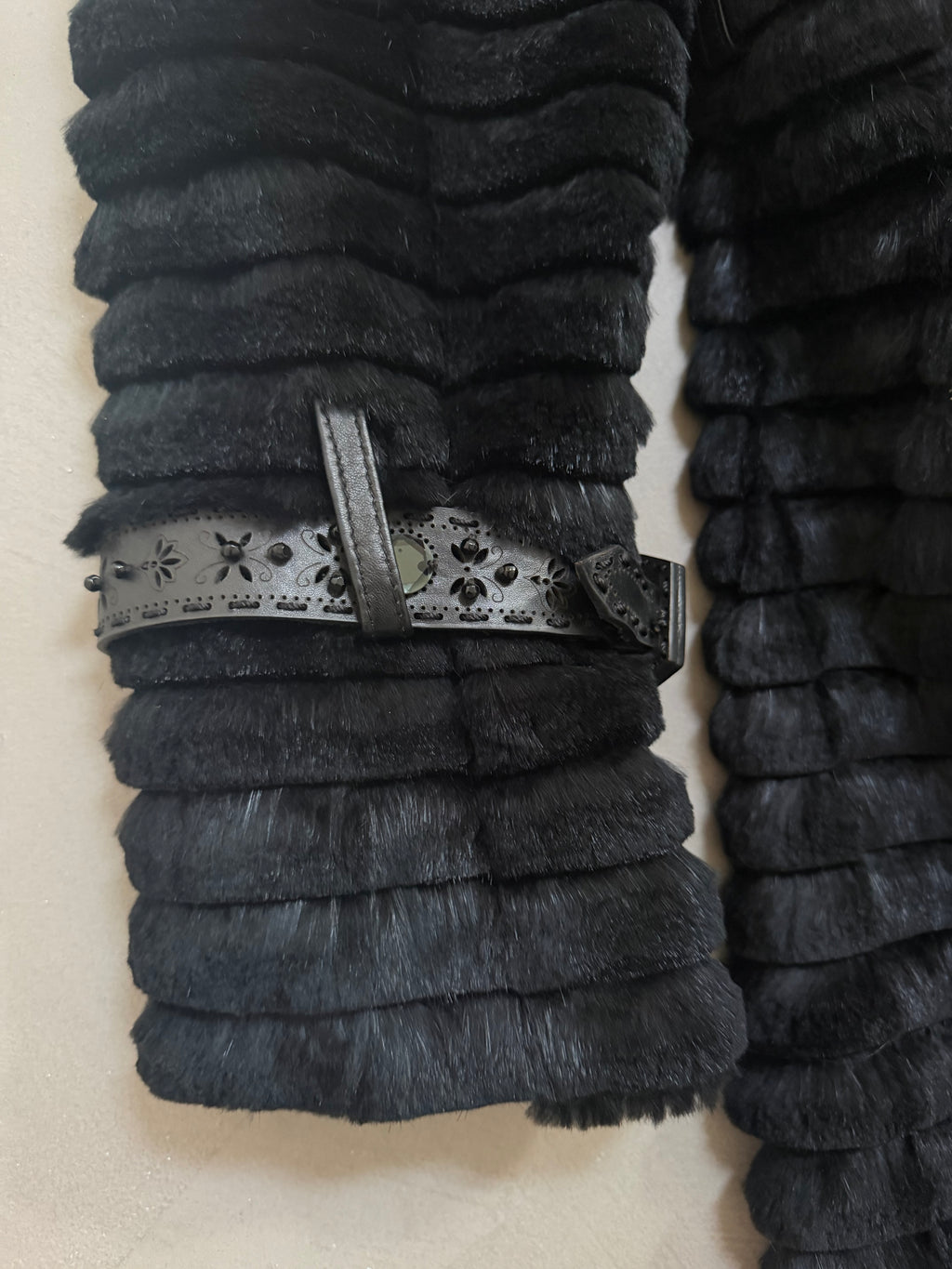 Monica Rea Italian Full Length Rabbit Fox Fur Coat - M-L