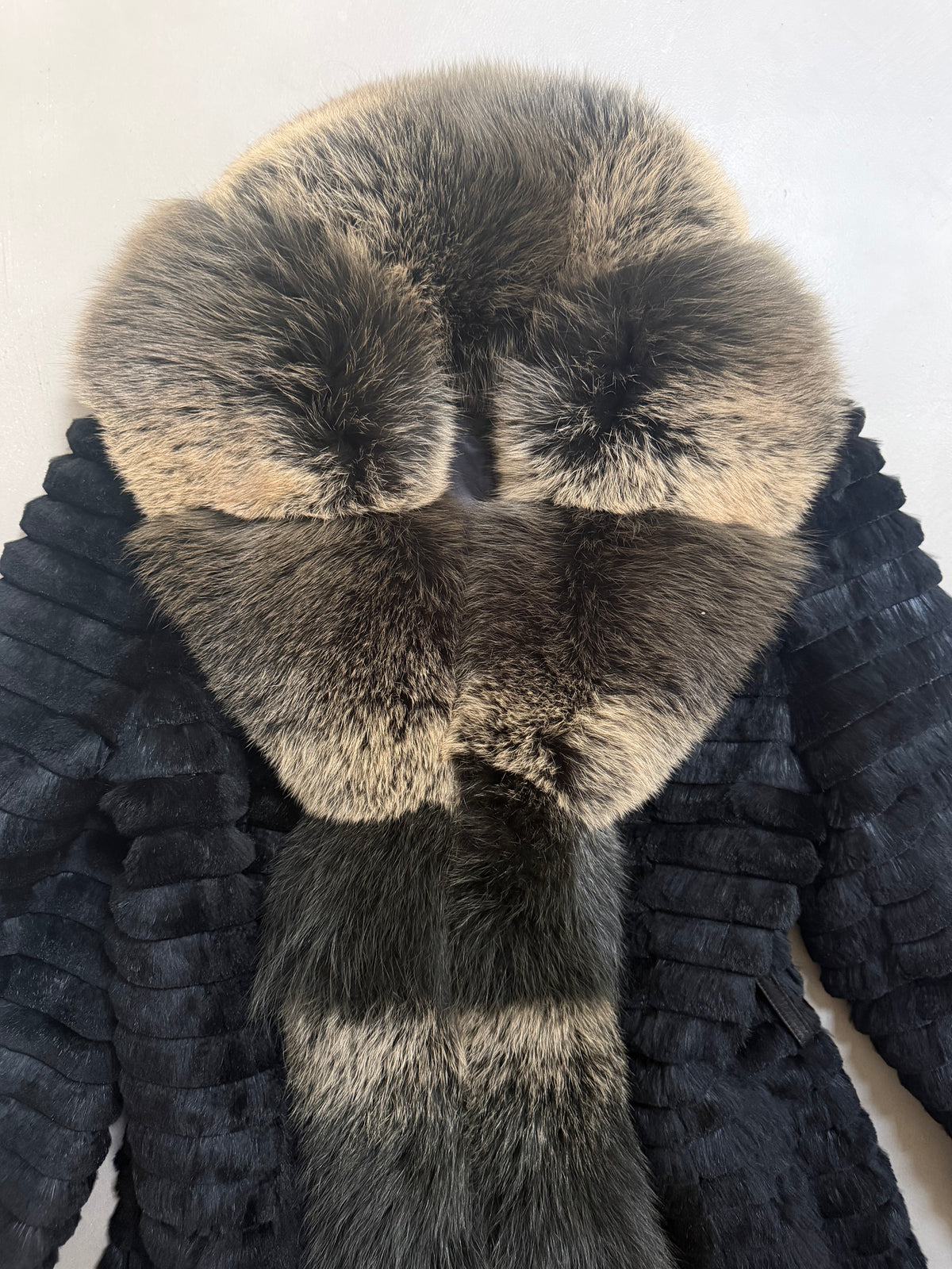 Monica Rea Italian Full Length Rabbit Fox Fur Coat - M-L