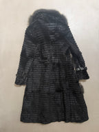 Monica Rea Italian Full Length Rabbit Fox Fur Coat - M-L
