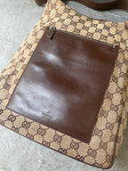 Gucci GG Monogram 1999 Canvas Leather Pocket Shoulder Bag
