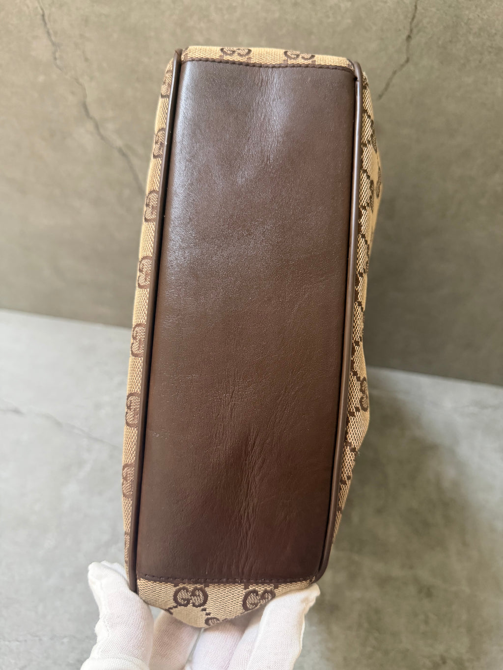 Gucci GG Monogram 1999 Canvas Leather Pocket Shoulder Bag