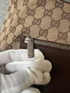 Gucci GG Monogram 1999 Canvas Leather Pocket Shoulder Bag
