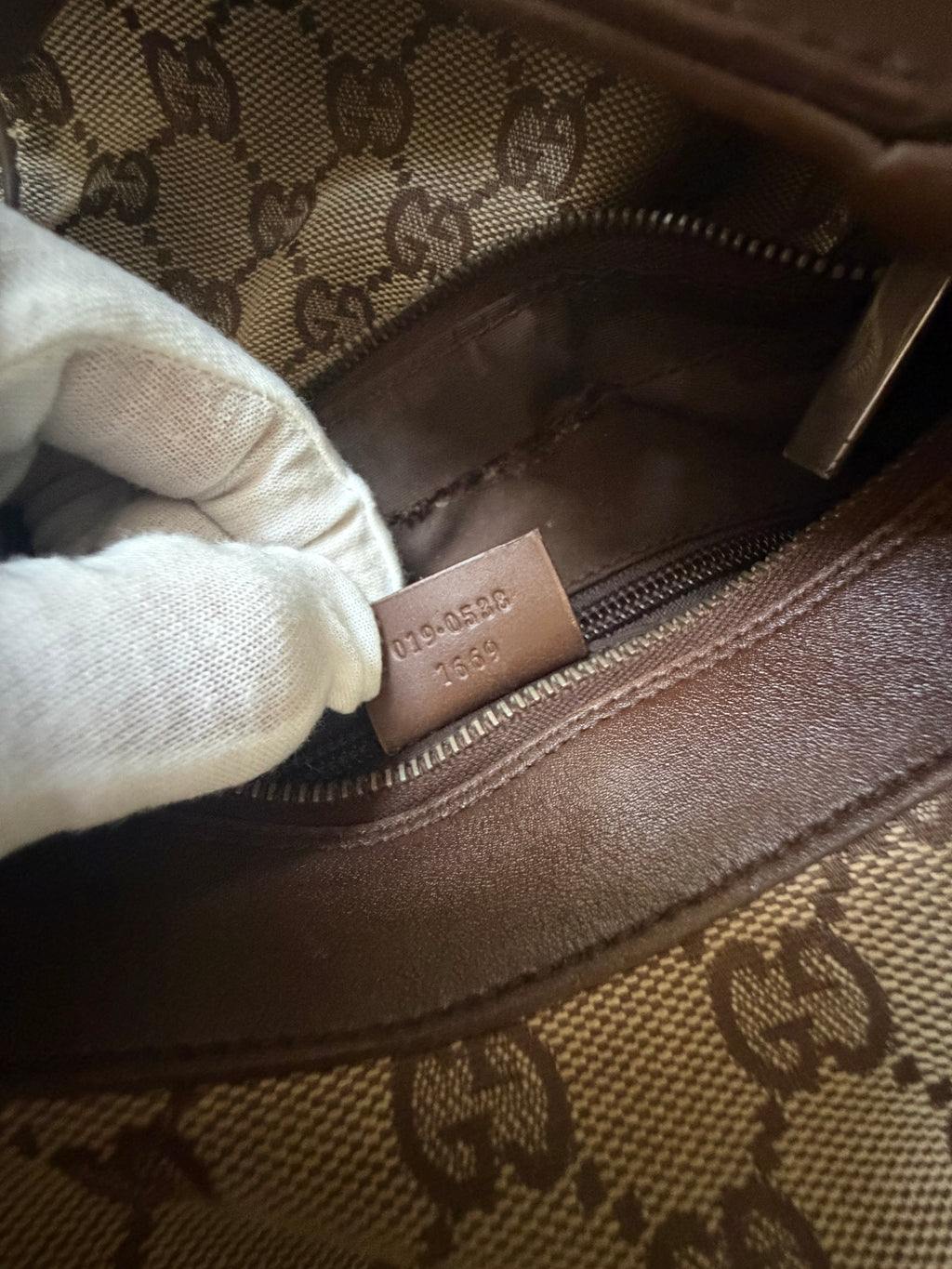 Gucci GG Monogram 1999 Canvas Leather Pocket Shoulder Bag