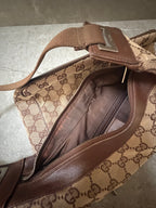 Gucci GG Monogram 1999 Canvas Leather Pocket Shoulder Bag