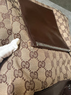 Gucci GG Monogram 1999 Canvas Leather Pocket Shoulder Bag