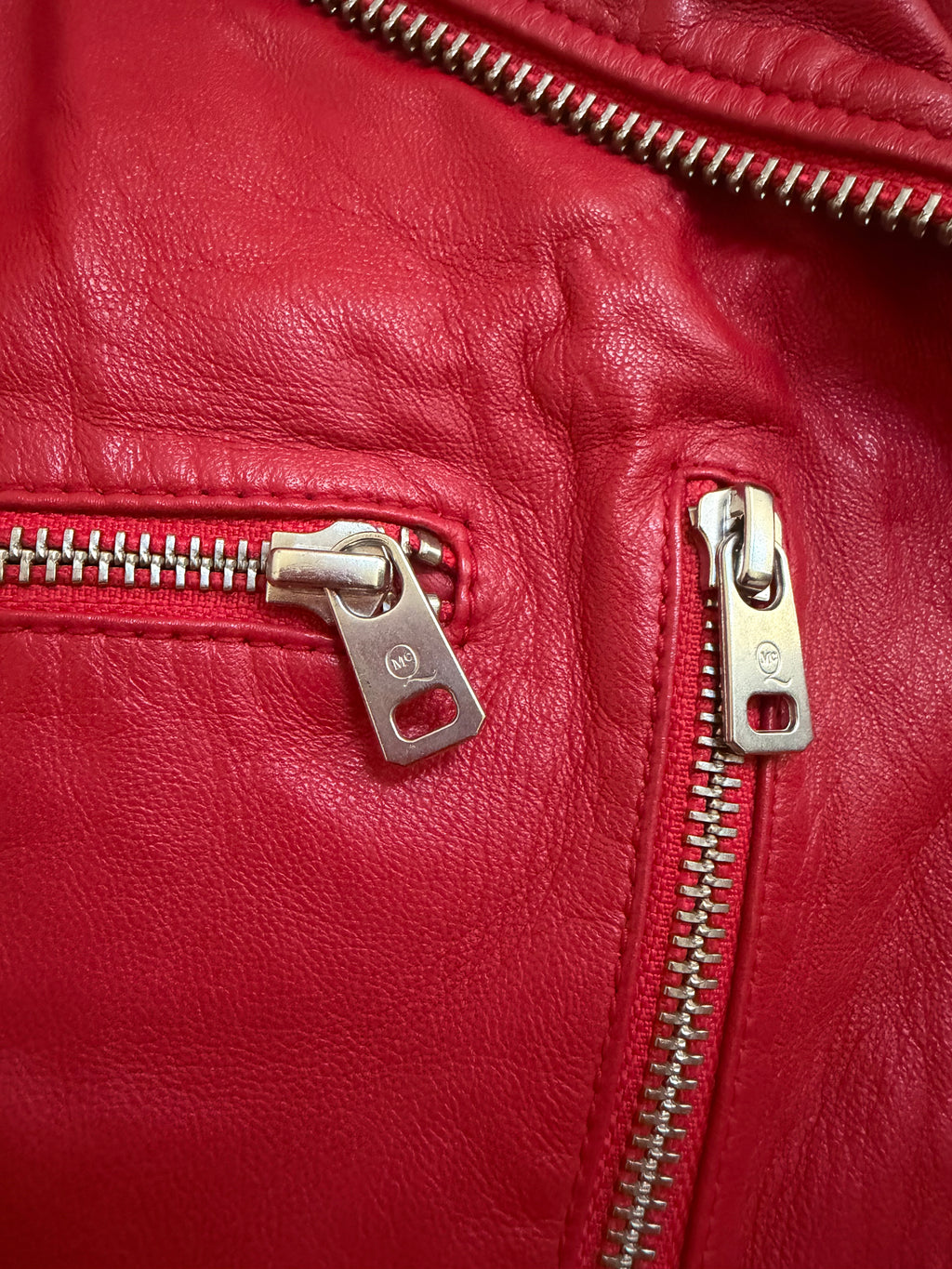 Alexander McQueen Red Leather Peplum Biker Jacket - McQ Runway Production Sample 2013 - XS