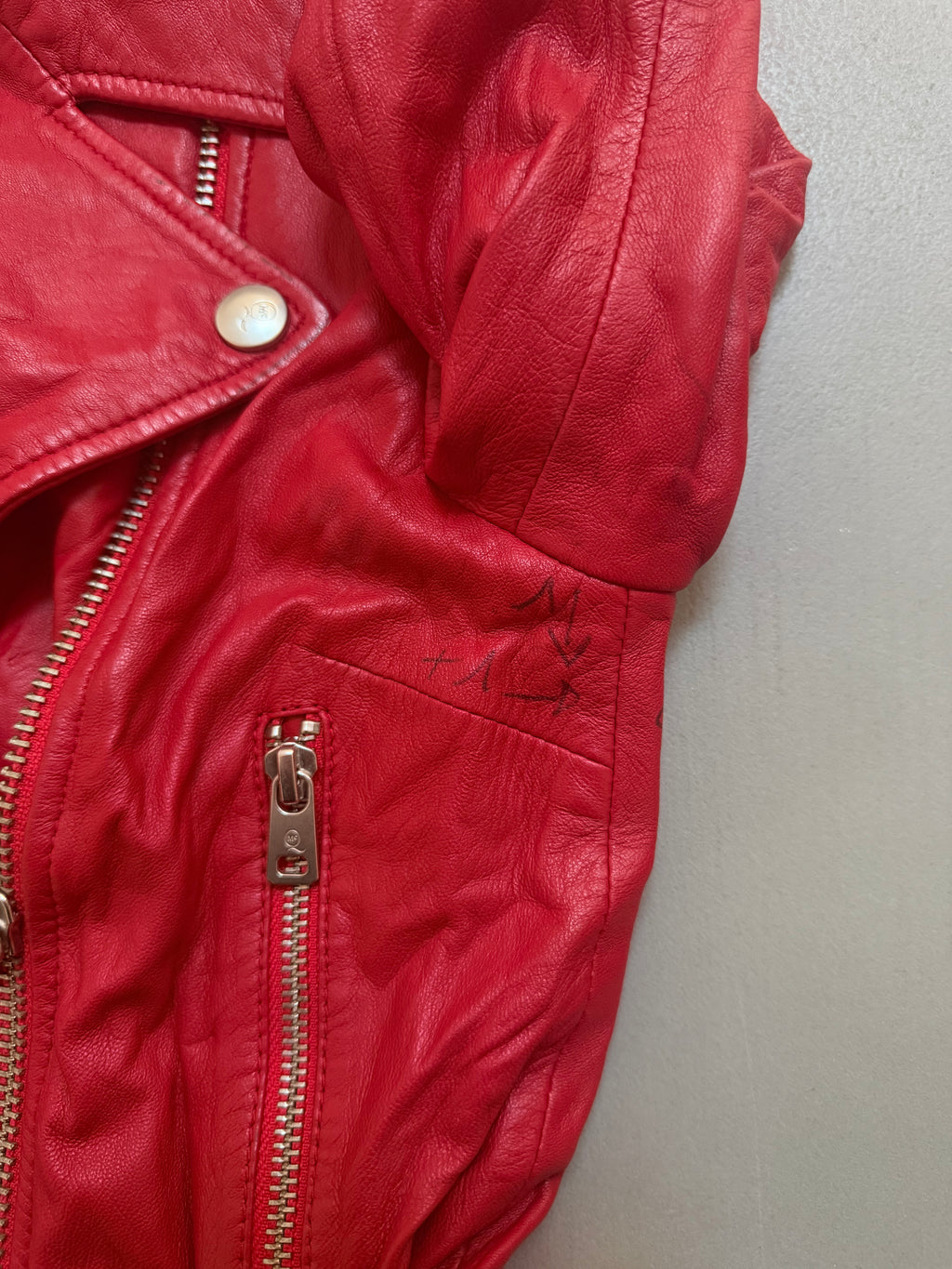 Alexander McQueen Red Leather Peplum Biker Jacket - McQ Runway Production Sample 2013 - XS