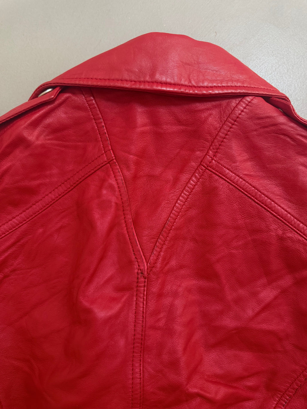 Alexander McQueen Red Leather Peplum Biker Jacket - McQ Runway Production Sample 2013 - XS