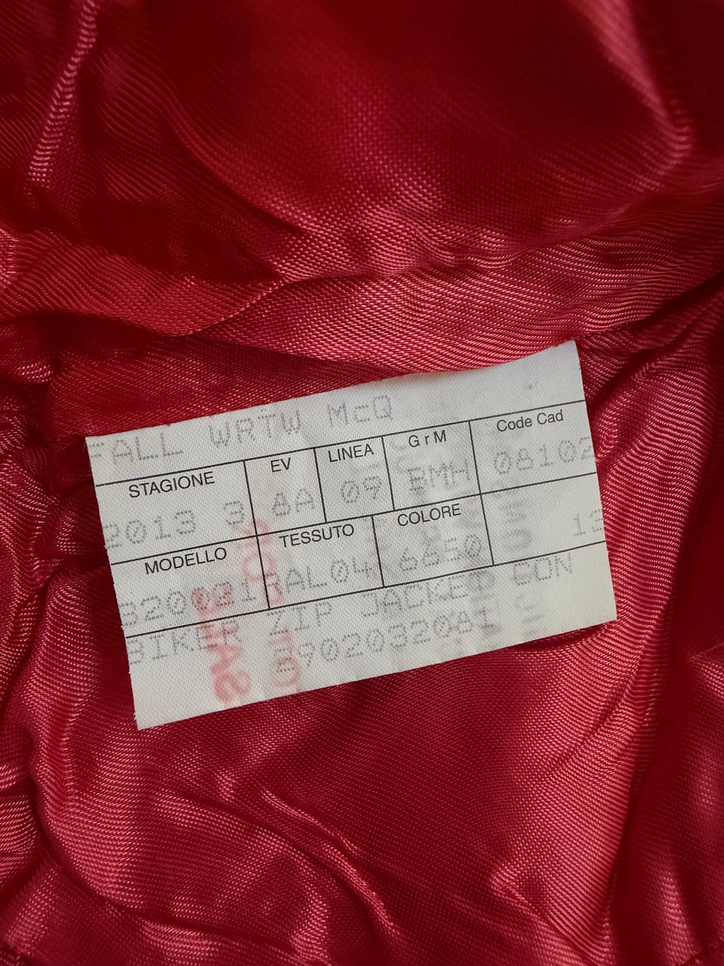 Alexander McQueen Red Leather Peplum Biker Jacket - McQ Runway Production Sample 2013 - XS