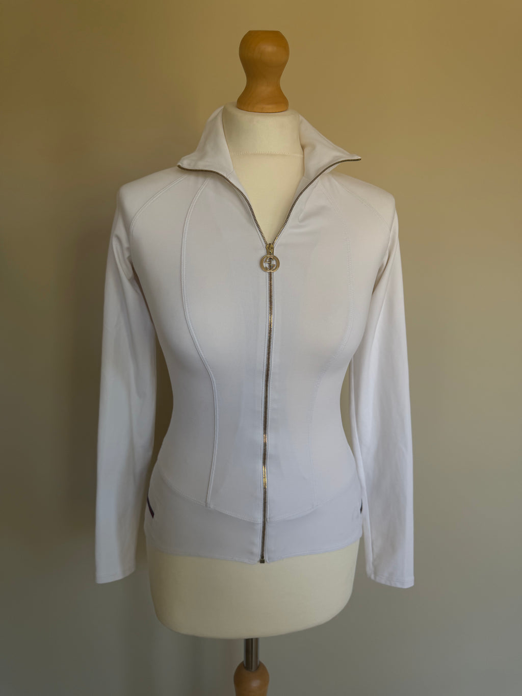 Gucci 2006 White Fitted Track Top with Interlocking G Hardware - XS