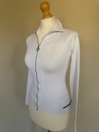 Gucci 2006 White Fitted Track Top with Interlocking G Hardware - XS