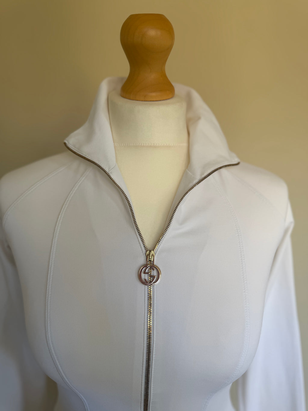 Gucci 2006 White Fitted Track Top with Interlocking G Hardware - XS