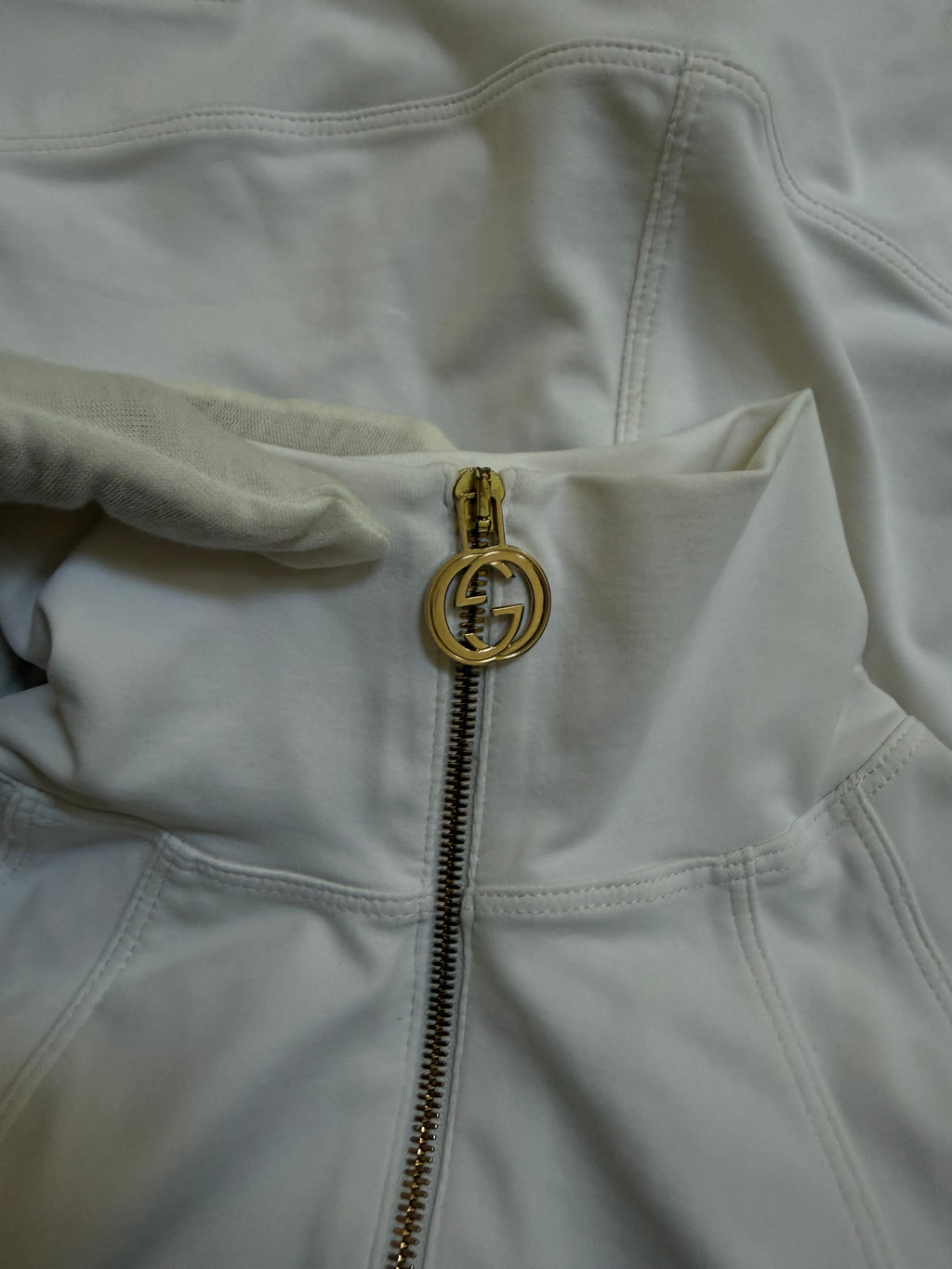 Gucci 2006 White Fitted Track Top with Interlocking G Hardware - XS
