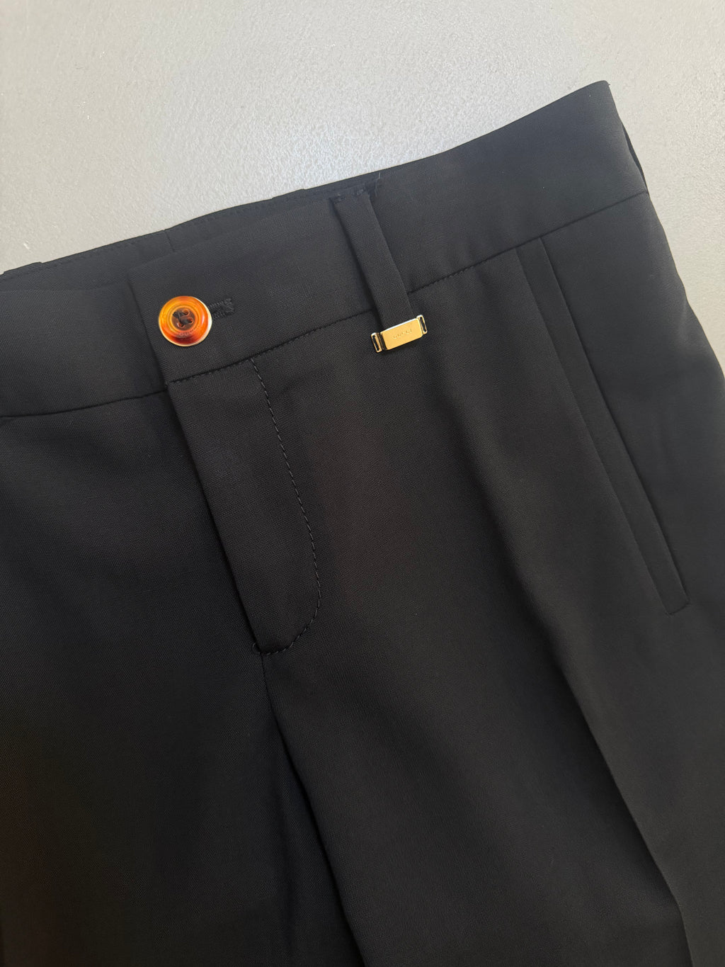Gucci FW2008 Black Stretch Wool Tailored Trousers - W28" (IT38)