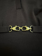 Gucci FW2006 Brown Fine Wool V-Neck Top with Gold Horsebit Clasp Belt - M