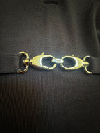 Gucci FW2006 Brown Fine Wool V-Neck Top with Gold Horsebit Clasp Belt - M